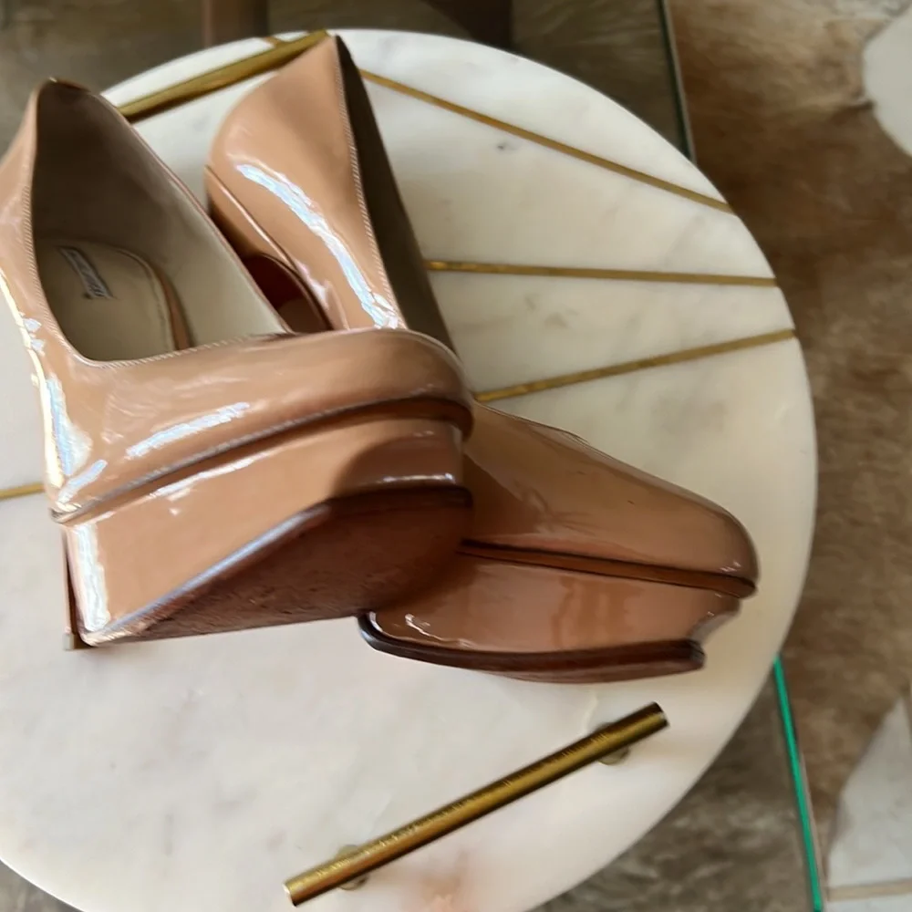 Vera Wang Lavender patent leather platforms